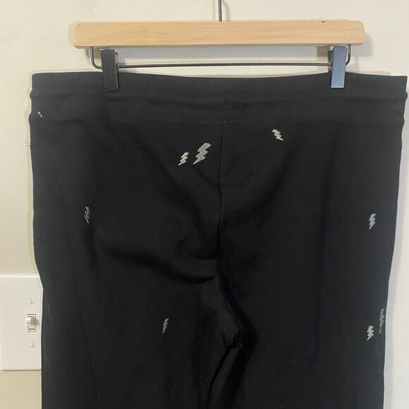 Honeydew NWT Black Lounge Pajama Pants Lightning Bolt Flash Silver Comfy Sz XL - Picture 8 of 9